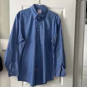 Brooks Brothers Solid Blue Button-Down Dress Shirt